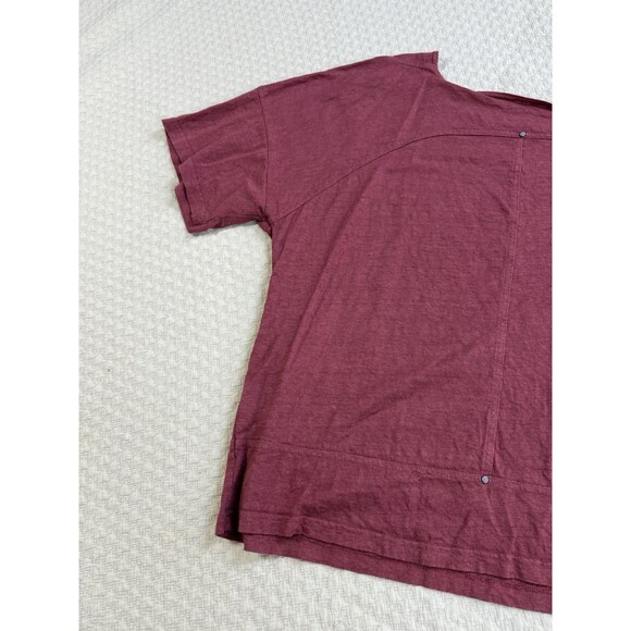 EILEEN FISHER Short Sleeve Blouse XL Organic Linen Oversized Boxy Stud Accent - Picture 11 of 14